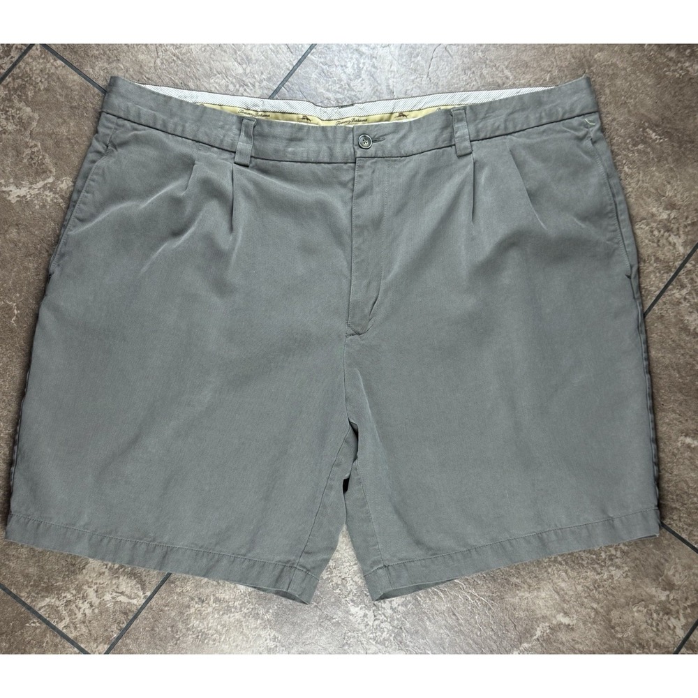 Tommy Bahama Shorts Mens 42 Brown 100% Silk Chino Flat Front Casual Summer